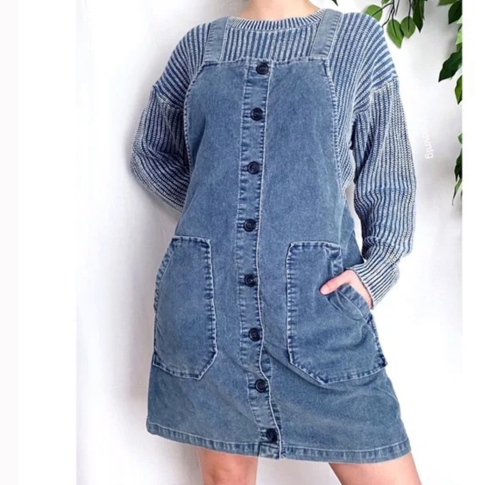 Denim Button-Front Jumpsuit
